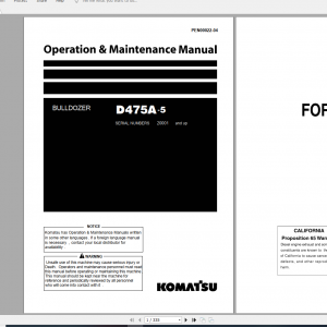 Komatsu Bulldozer D475A 5 Operation Maintenance Manual PEN00022 04 2007