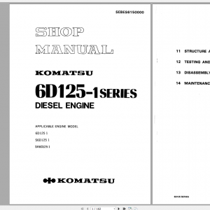 Komatsu Diesel Engine 6D125 1 Series Shop Manual SEBES6150000