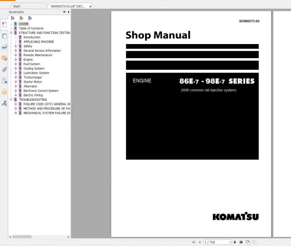 Komatsu Diesel Engine 7.44 Gb PDF Updated 2022 Shop Manual 2