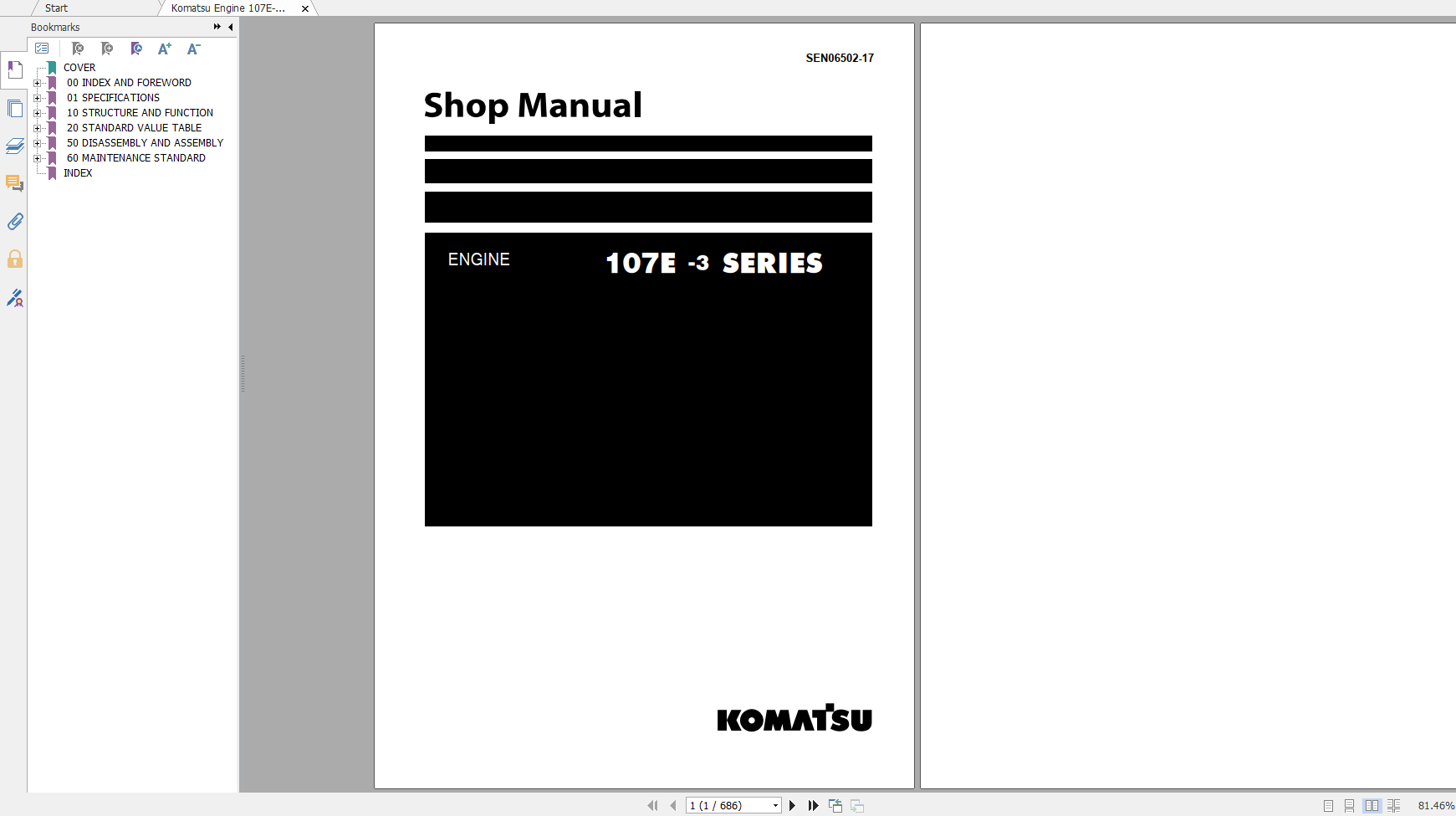 Komatsu Engine 107E 3 Series Shop Manual SEN06502 17 2019