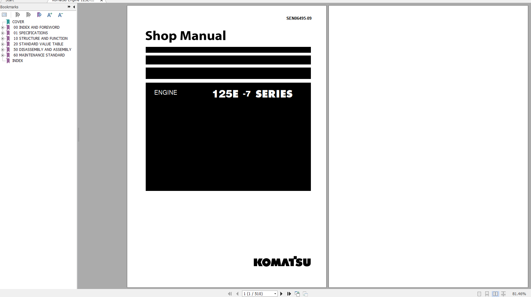 Komatsu Engine 125E 7 Series Shop Manual SEN06495 09 2019