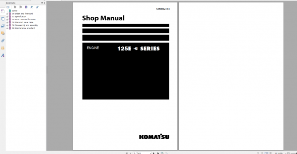 Komatsu Engine 126E 6 Series Shop Manual SEN05624 03 2017