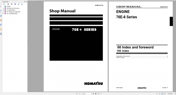 Komatsu Engine 76E 6 Series Shop Manual SEN05334 00 2010