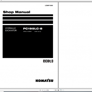 Komatsu Hydraulic Excavator PC195LC 8 Shop Manual LEBMP19800 2016
