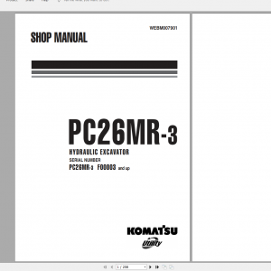 Komatsu Hydraulic Excavator PC26MR 3 Shop Manual WEBM007901 2008