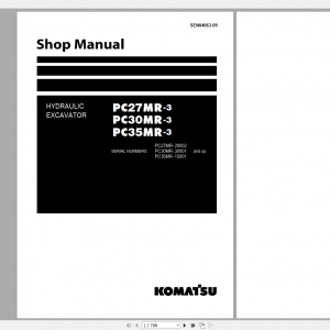 Komatsu Hydraulic Excavator PC27MR 3 PC30MR 3 PC35MR 3 Shop Manual SEN04063 09 2017