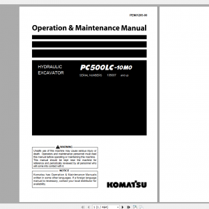 Komatsu Hydraulic Excavator PC500LC 10M0 Operation Maintenance Manual PEN01205 00 2019