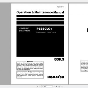 Komatsu Hydraulic Excavator PC550LC 8 Operation Maintenance Manual PEN01067 00 2018