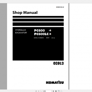 Komatsu Hydraulic Excavator PC600 8 P600LC 8 Shop Manual SEN00128 22 2008