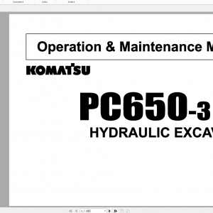 Komatsu Hydraulic Excavator PC650 3 Operation Maintenance Manual SEAM02090303