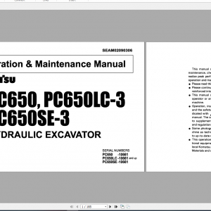 Komatsu Hydraulic Excavator PC650PC650LC 3 PC650SE 3 Operation Maintenance Manual SEAM02090306