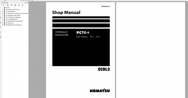 Komatsu Hydraulic Excavator PC70 8 Shop Manual SEN06204 01 2015