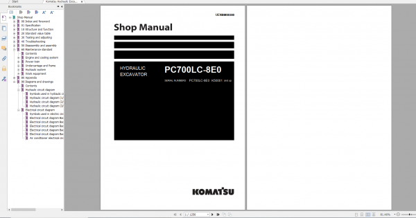 Komatsu Hydraulic Excavator PC700LC 8E0 Shop Manual UENBM00380 2015