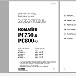 Komatsu Hydraulic Excavator PC750 6 PC800 6 Shop Manual SEBD008707 2000