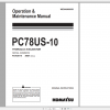 Komatsu Hydraulic Excavator PC78US 10 Operation Maintenance Manual WENAM00050 2015