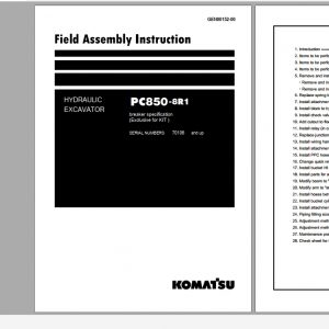 Komatsu Hydraulic Excavator PC850 8R1 Field Assembly Instruction GEN00152 00