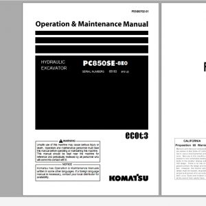 Komatsu Hydraulic Excavator PC850SE 8E0 Operation Maintenance Manual PEN00702 01 2019