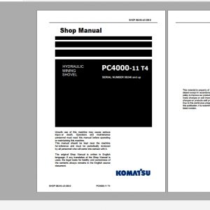 Komatsu Hydraulic Mining Shovel PC4000 11 T4 Shop Manual GZEBM08246 0