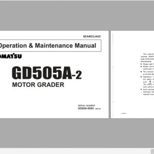 Komatsu Motor Grader GD505A 2 Operation Maintenance Manual SEAM23JA02