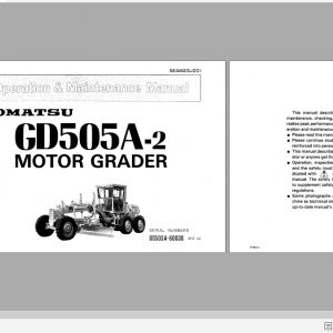 Komatsu Motor Grader GD505A 2 Operation Maintenance Manual SEAM23JZ01