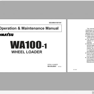 Komatsu Wheel Loader WA100 1 Operation Maintenance Manual SEAM04160104