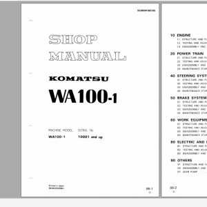 Komatsu Wheel Loader WA100 1 Shop Manual SEBM04160105