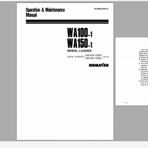 Komatsu Wheel Loader WA100 1 WA150 1 Operation Maintenance Manual SEAM04160101