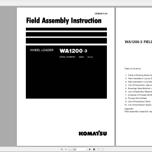 Komatsu Wheel Loader WA1200 3 Field Assembly Instruction GEN00011 04 2011