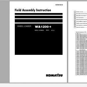 Komatsu Wheel Loader WA1200 6 Field Assembly Instruction GEN00106 06 2019