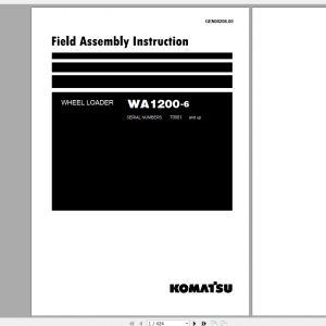 Komatsu Wheel Loader WA1200 6 Field Assembly Instruction GEN00208 00 2019