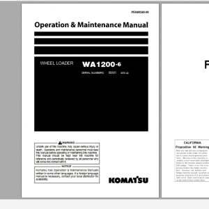 Komatsu Wheel Loader WA1200 6 Operation Maintenance Manual PEN00549 09 2019