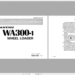 Komatsu Wheel Loader WA300 1 Operation Maintenance Manual SEAM04180105