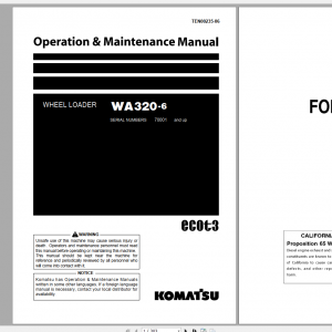 Komatsu Wheel Loader WA320 6 Operation Maintenance Manual TEN00235 06 2016
