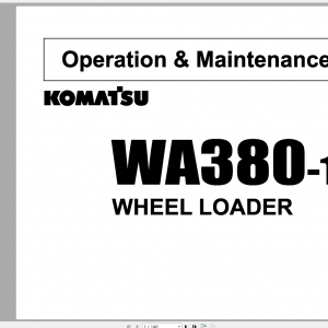 Komatsu Wheel Loader WA380 1 Operation Maintenance Manual SEAMU4230101