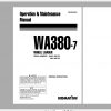 Komatsu Wheel Loader WA380 7 Operation Maintenance Manual VENAM40502 2016