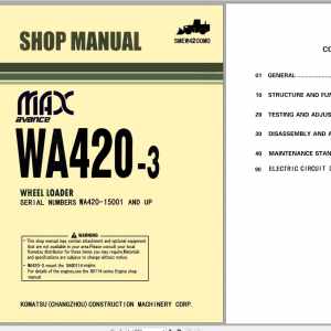 Komatsu Wheel Loader WA420 3 Shop Manual SMEW4200M0