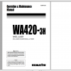 Komatsu Wheel Loader WA420 3H Operation Maintenance Manual VEAM470300 2000
