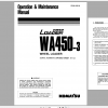 Komatsu Wheel Loader WA450 3 Operation Maintenance Manual PEN01185 00 2018