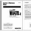 Komatsu Wheel Loader WA470 3 Operation Maintenance Manual SEAM008401