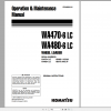 Komatsu Wheel Loader WA470 6LC WA480 6LC Operation Maintenance Manual VEAM660104 2016