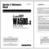 Komatsu Wheel Loader WA500 3 Operation Maintenance Manual SEAM032001P 2000