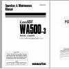 Komatsu Wheel Loader WA500 3 Operation Maintenance Manual SEAM032004P 2004