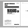 Komatsu Wheel Loader WA500 3H Operation Maintenance Manual VEAM500100