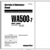 Komatsu Wheel Loader WA500 7 Operation Maintenance Manual VENAM46502 2016
