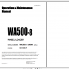 Komatsu Wheel Loader WA500 8 Engine 6D140E 7 Operation Maintenance Manual CEAM030701 2017