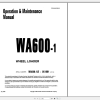 Komatsu Wheel Loader WA600 1 Operation Maintenance Manual CEAD000800 1996