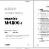 Komatsu Wheel Loader WA600 1 Shop Manual SEBD04260111 1996