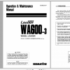 Komatsu Wheel Loader WA600 3 Operation Maintenance Manual SEAM032101P 1999