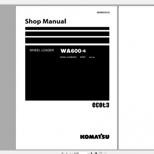 Komatsu Wheel Loader WA600 6 Shop Manual SEN00235 22 2018