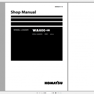 Komatsu Wheel Loader WA600 6R Shop Manual SEN02211 15 2019